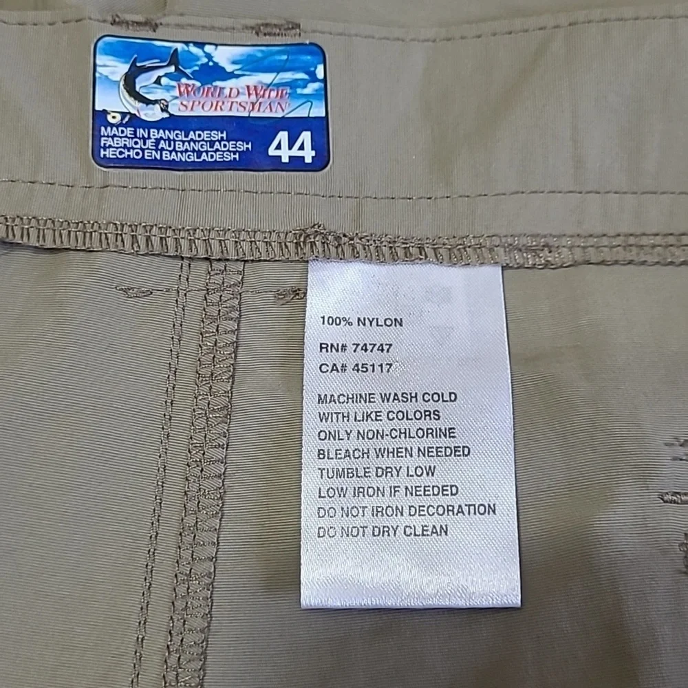 🩳NWT World Wide Sportsman Baitcast Shorts Sz 44 Gravel color